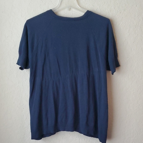 Torrid sz 2 Short Sleve Navy Blue V-Neck Cardigan Sweater - Picture 4 of 7